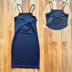 NWT Vero Moda Black Glitter Spaghetti Strap Dress XS